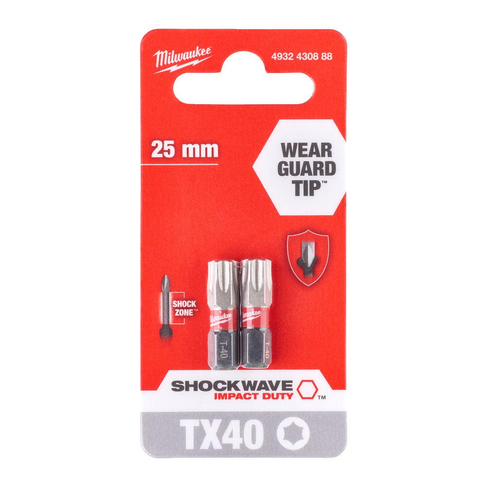 Бита Milwaukee Shockwave Impact Duty TX40 25 мм 2 шт. (4932430888)