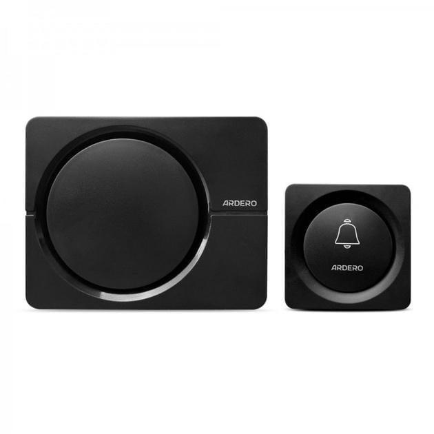 Звонок дверной беспроводной ARDERO E-402 база DC 4,5В кнопка DC 12V 38 мелодий Черный (28686262)