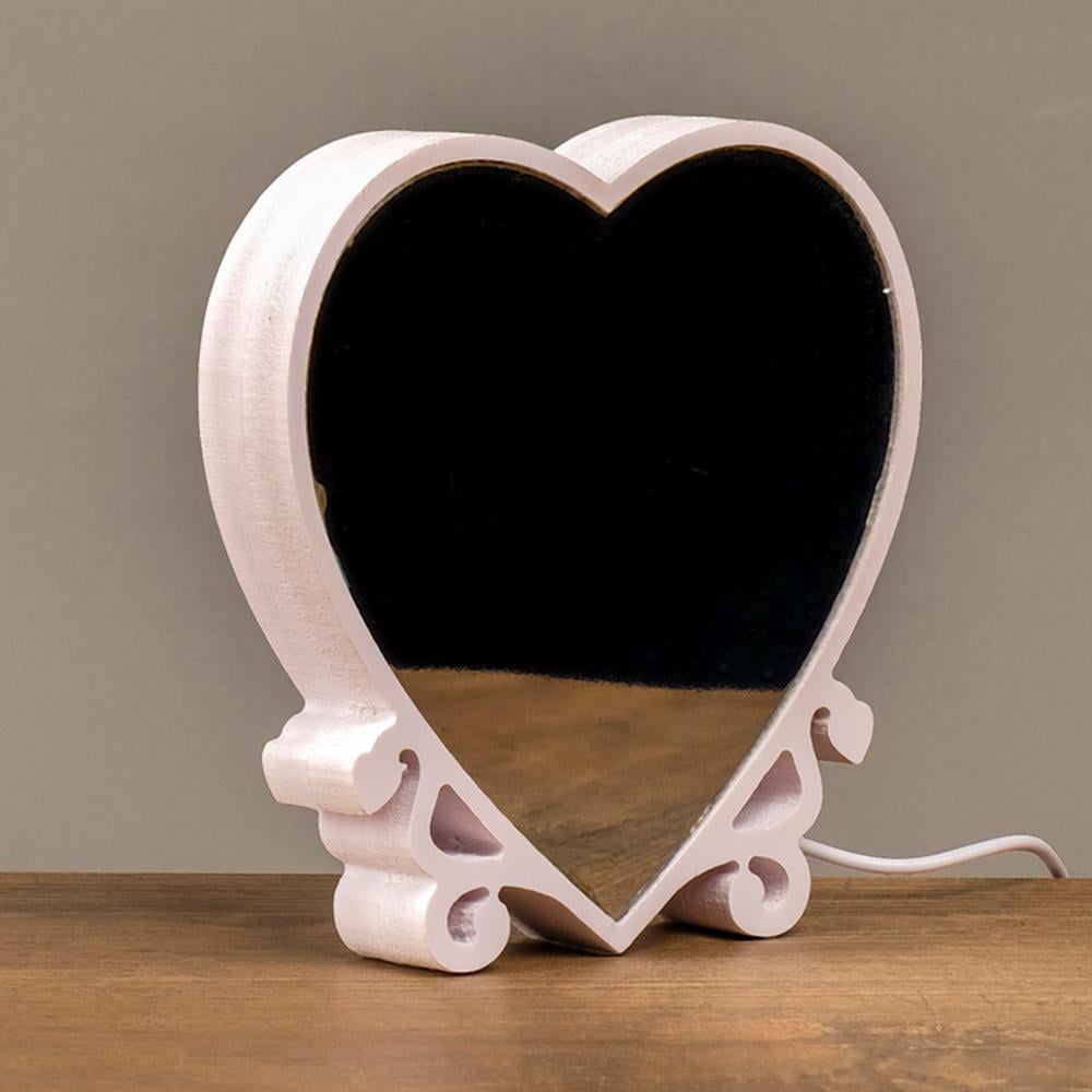 Ночник Сердце бесконечность настольный в спальню от батареек 14,5x3x15 см Малиновый - фото 4