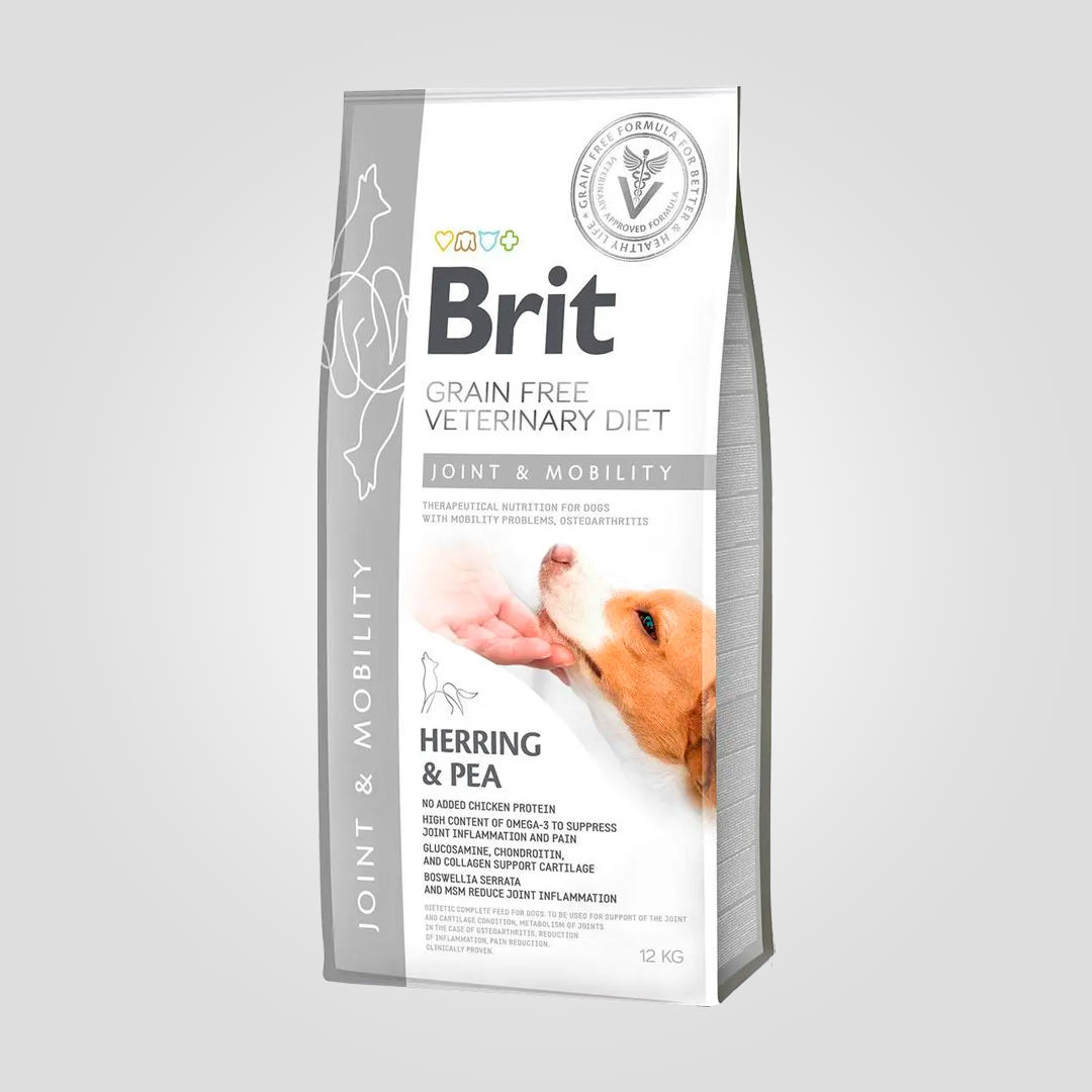 Корм сухой Brit VetDiet Dog Mobility для собак для здоровья суставов со селедкой лососем и горохом 12 кг (2183772583)