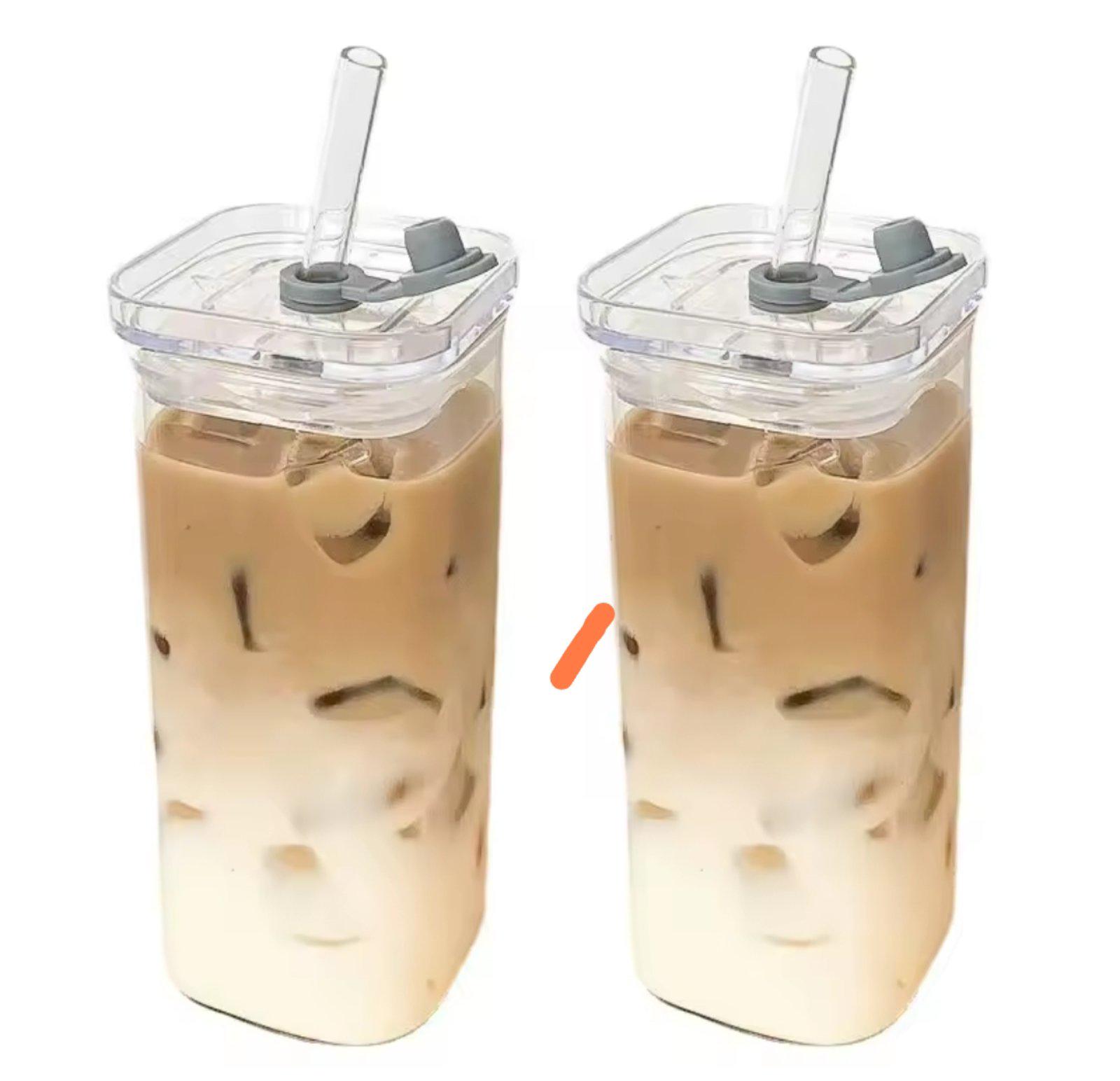 Склянка термостійка квадратна з кришкою і трубочкою - фото 4 Склянка термостійка квадратна з кришкою і трубочкою - фото 4