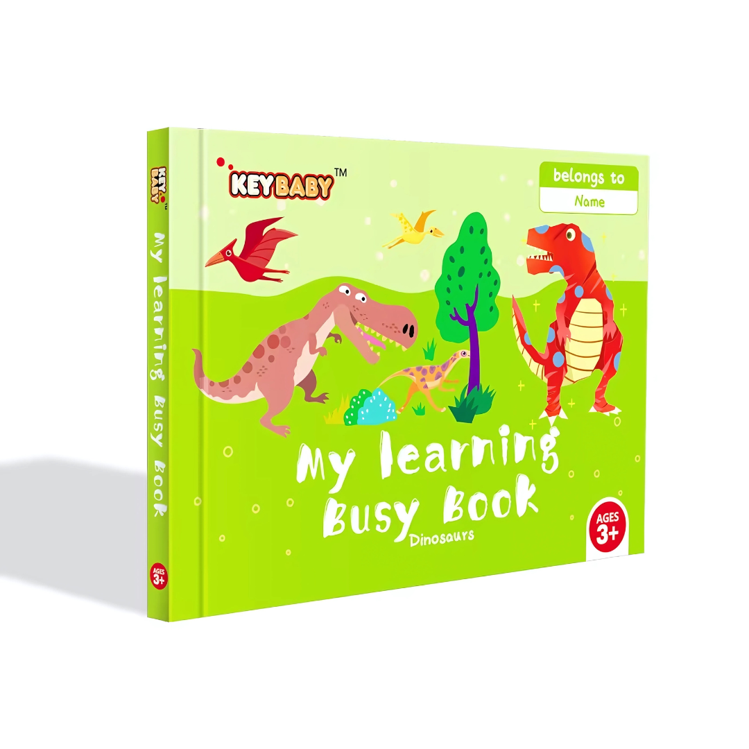 Книга дитяча розвиваюча Busy Book Keybaby Dinosaur Монтессорі тактильна з липучками