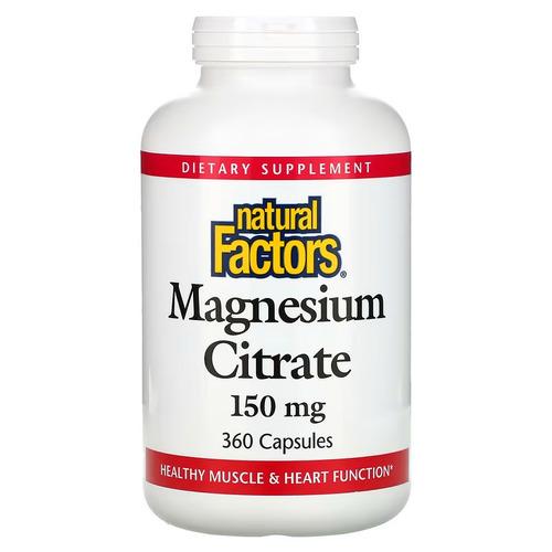 Магний Natural Factors Magnesium Citrate 150 мг 360 Capsules (NFS-01655)