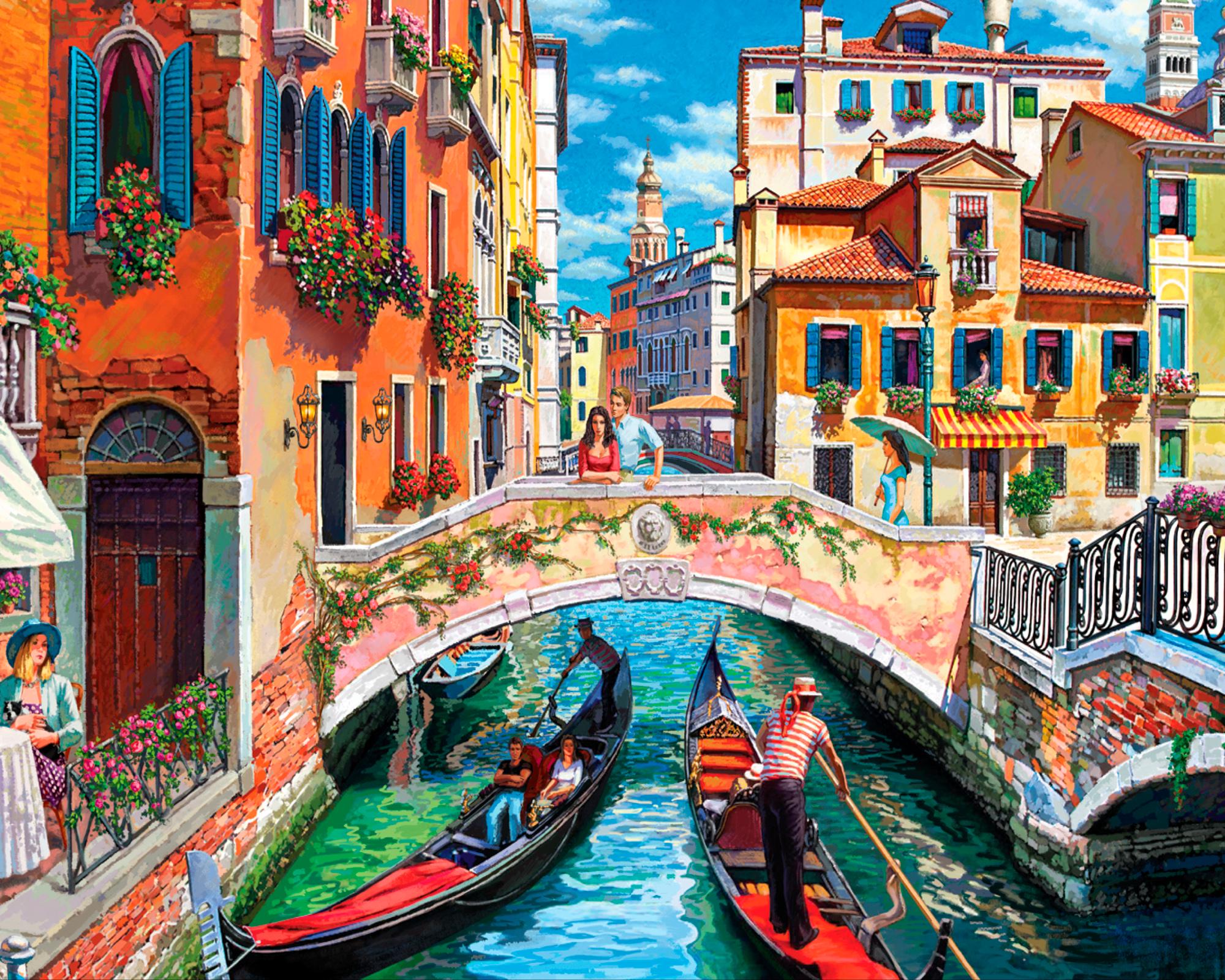 Алмазная мозаика на подрамнике Santi Венецианское лето 40x50 см (Top-954335)