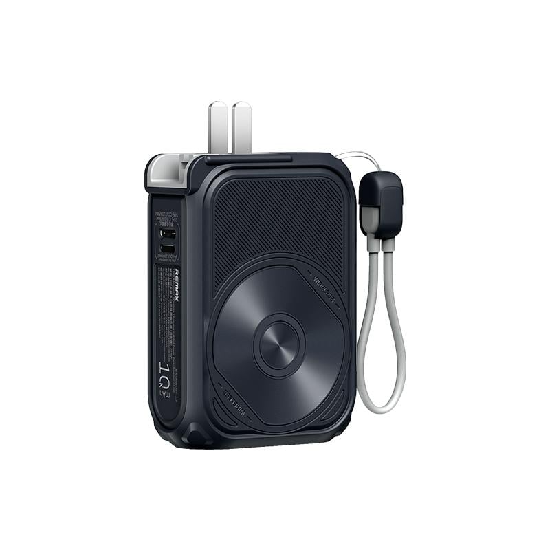 Повербанк-адаптер Remax RPP-116 10000 мАч с вилкой и кабелем 22,5 Вт USB-C/USB-A/Lightning/MagSafe PD+QC Черный (epic2322)