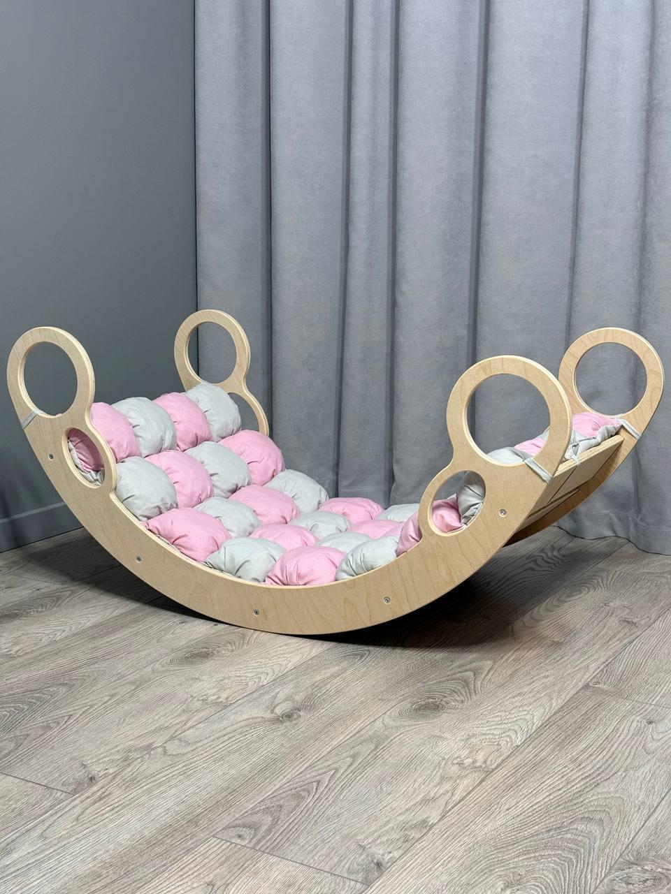 Детская кроватка качалка-балансир 5 с матрасиком бонбон (0005/Б)