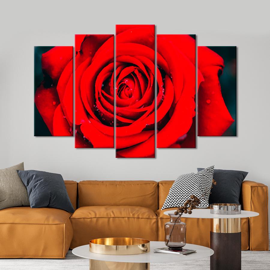 Картина цветы и растения Утонченная красная роза 137x85 см (A1044-5)