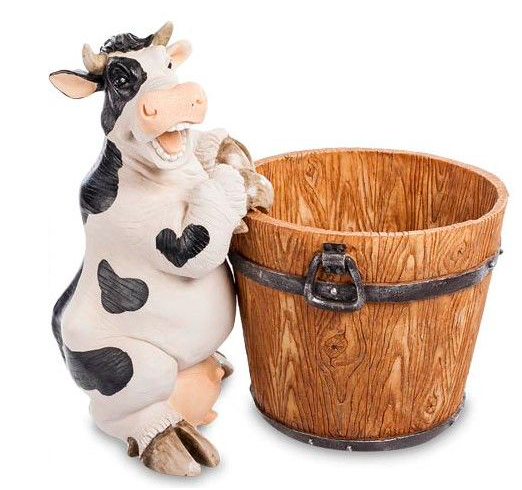 Кашпо Корова с кадушкой 38 см Sealmark