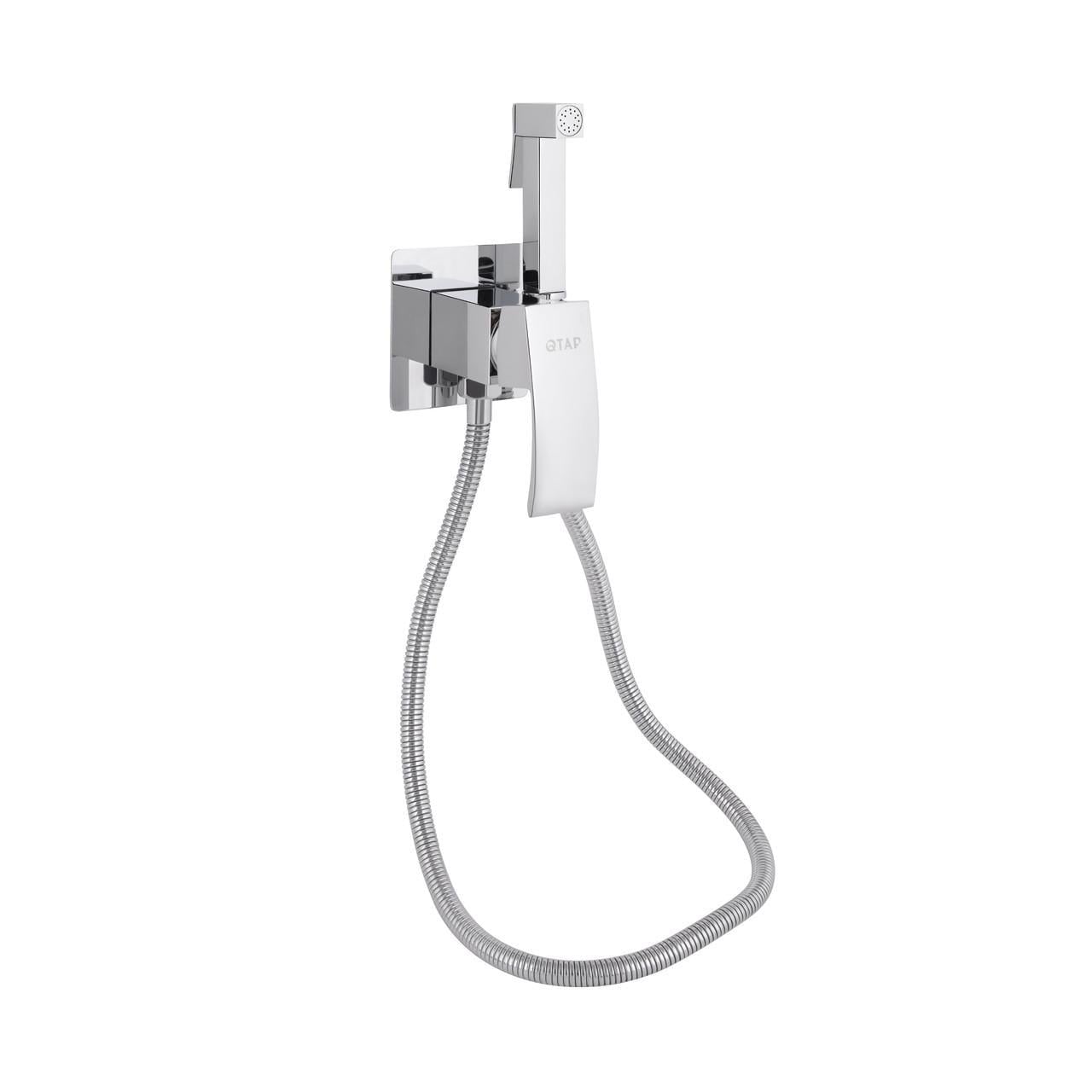 Набор для гигиенического душа Qtap Swan Cascada прямоугольный Chrome (QTSWA262CRM45567)