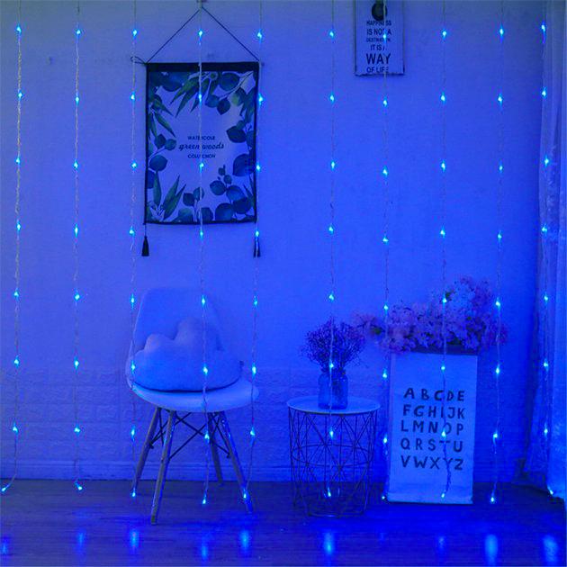 Гирлянда-штора 3х3 м cиликоновый провод от 220V Синий Гирлянда-штора 3х3 м cиликоновый провод от 220V Синий