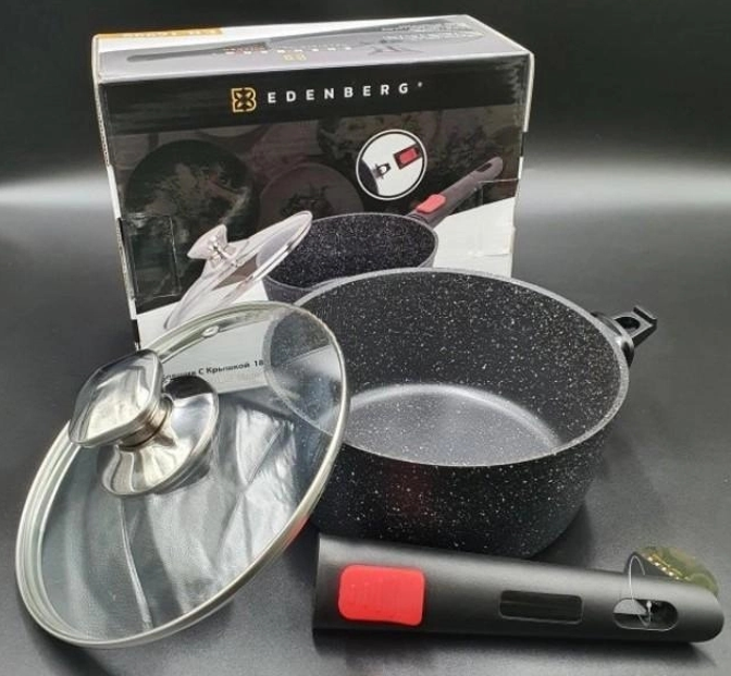 Сотейник Edenberg з гранітним покриттям знімна ручка 20 см 2,5 л (EB-17000) - фото 2
