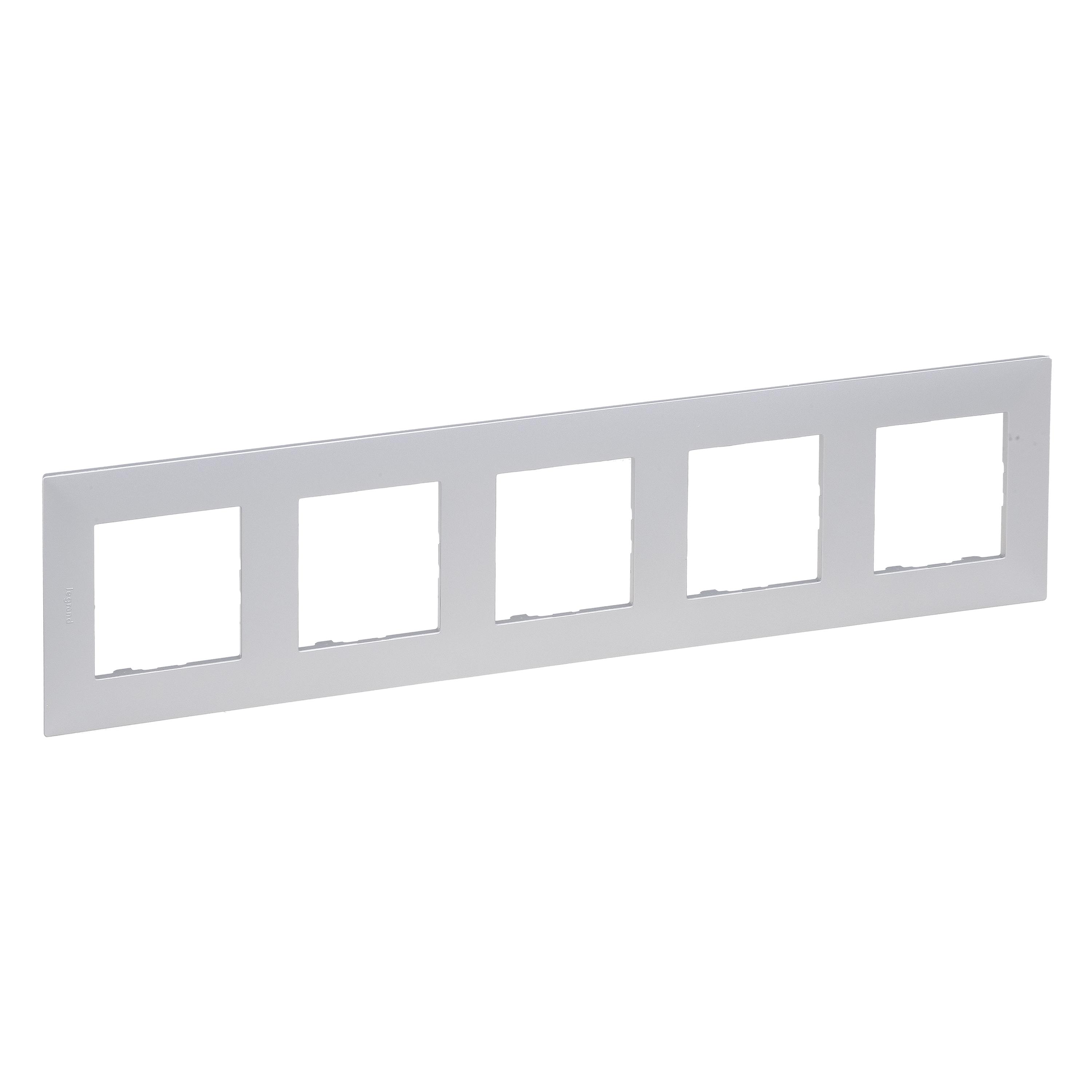 Рамка Legrand NILOE STEP 5-постовая Алюминий (863395)