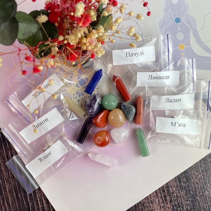 Набор камней с ароматами для чистки чакр (1470)