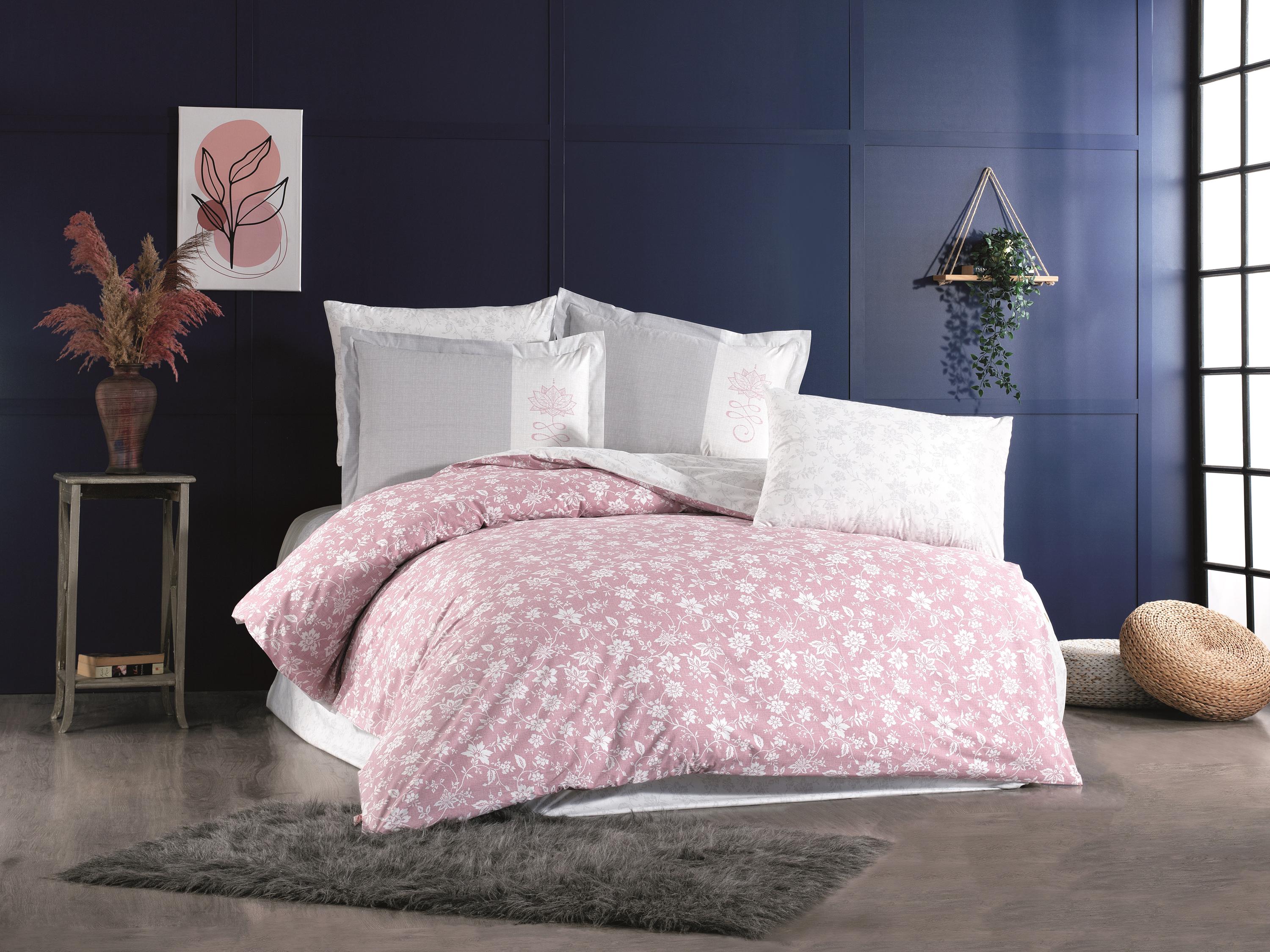 Комплект постельного белья Hobby Poplin Carmen 200х220 см Светло-розовый (8698499164093)