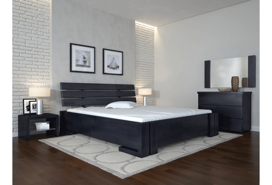 Кровать Arbor Drev Домино с подъемным механизмом из натурального дерева бук 160х200 см Венге (13914)