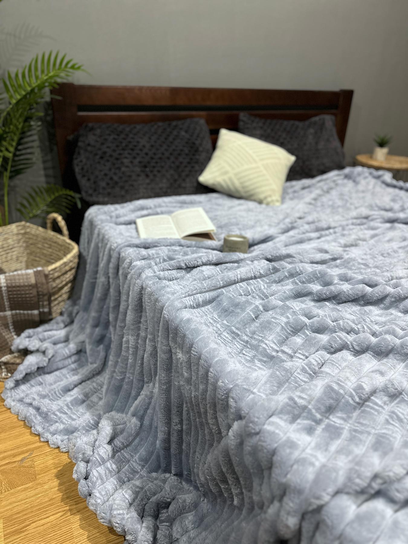 Покривало Королівський шарпей євро 200х220 см Світло-сірий - фото 3 Покривало Королівський шарпей євро 200х220 см Світло-сірий - фото 3