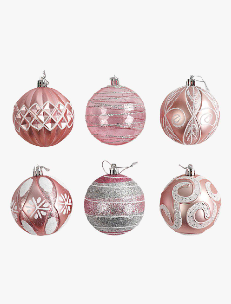 Набор рождественских украшений игрушки на елку блестящие 24 шт. Розовый (160831) Набор рождественских украшений игрушки на елку блестящие 24 шт. Розовый (160831)