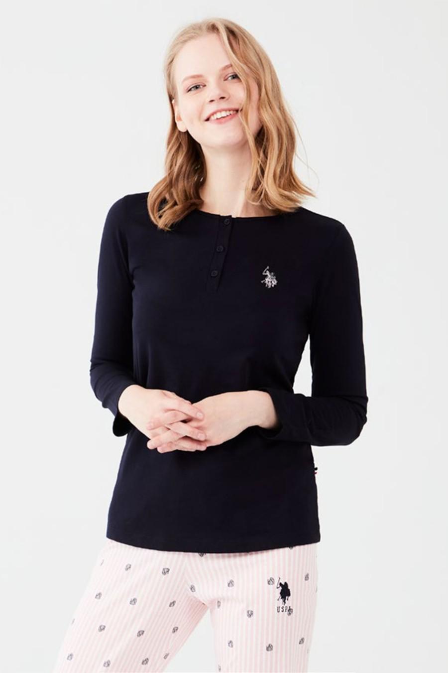 Комплект U.S. Polo ASSN джемпер/брюки р. 42/S Синий/Розовый (75335)