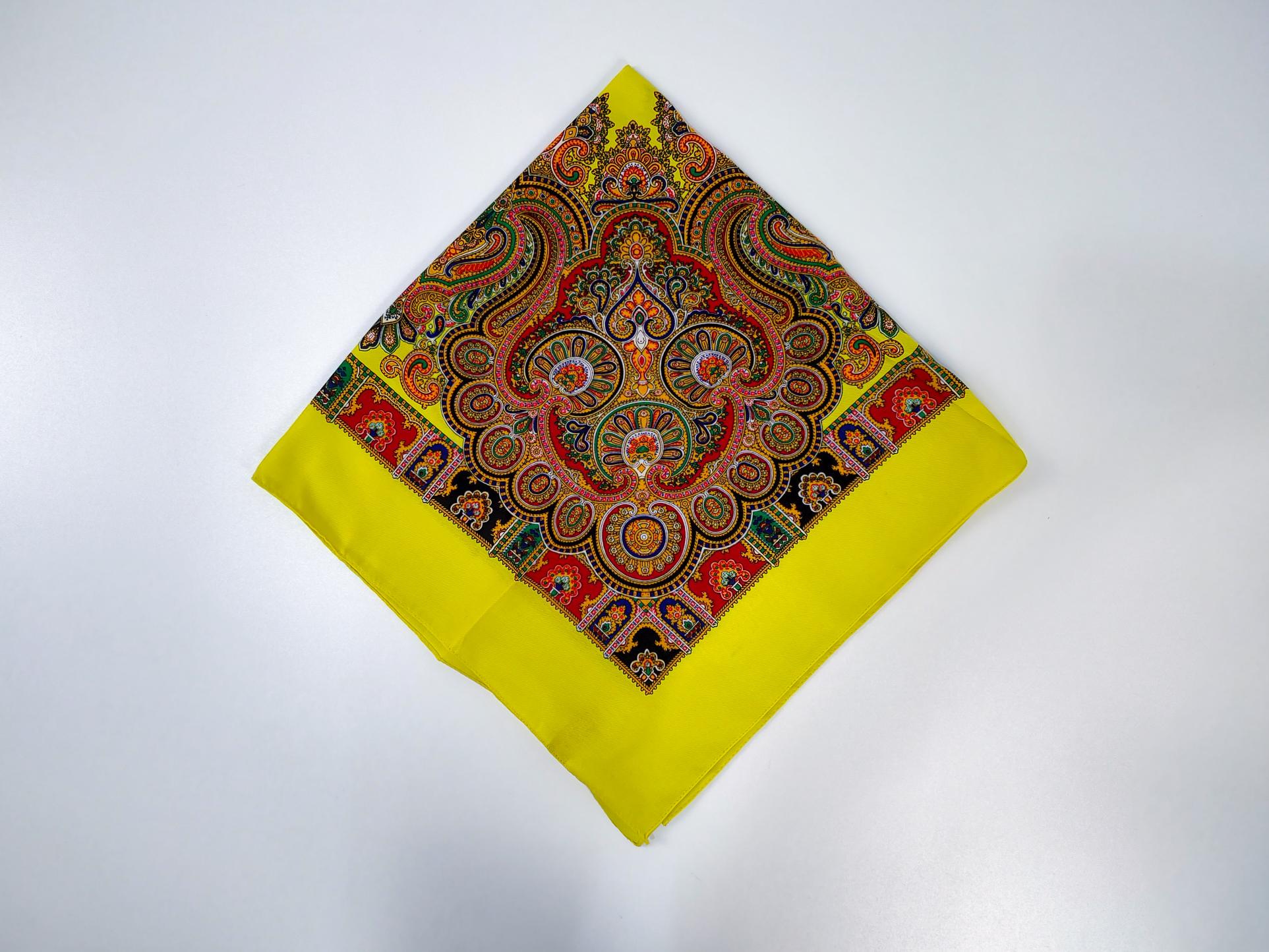 Платок Красочный орнамент 80x80 см Желтый (29829369) Платок Красочный орнамент 80x80 см Желтый (29829369)