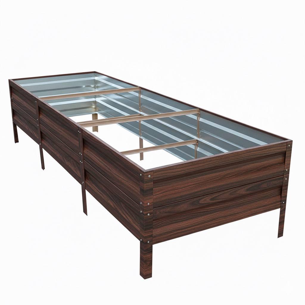 Грядка оцинкованная цинк 0,65 мм 3x1х0,4 м Красно-черный