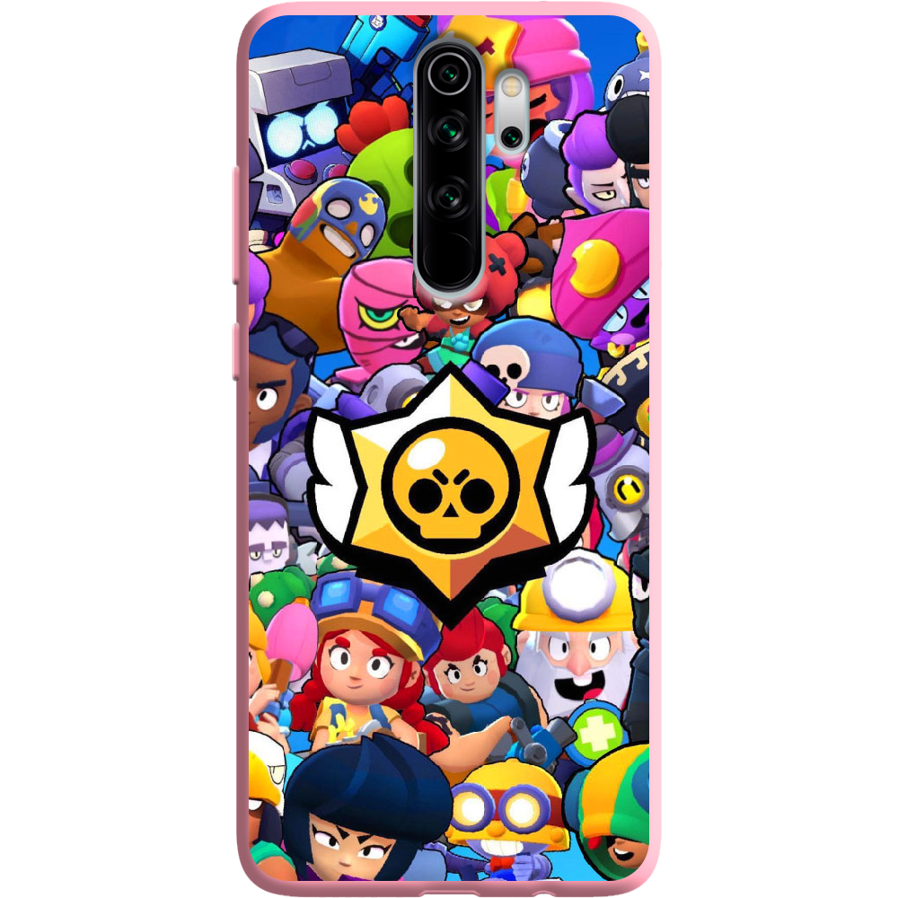 Чехол Boxface Xiaomi Redmi Note 8 Pro Brawl Stars Розовый силикон (38222-up2389-38668)