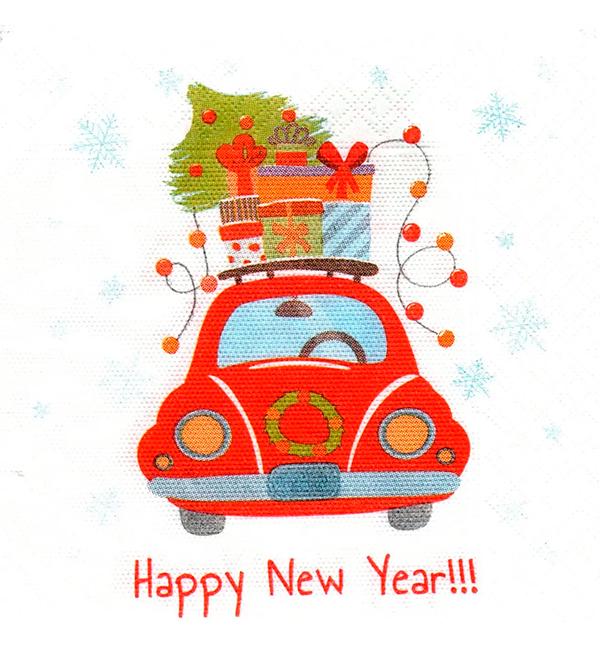 Салфетки Happy New Year 33х33 см 20 шт. Прозрачный (356472)