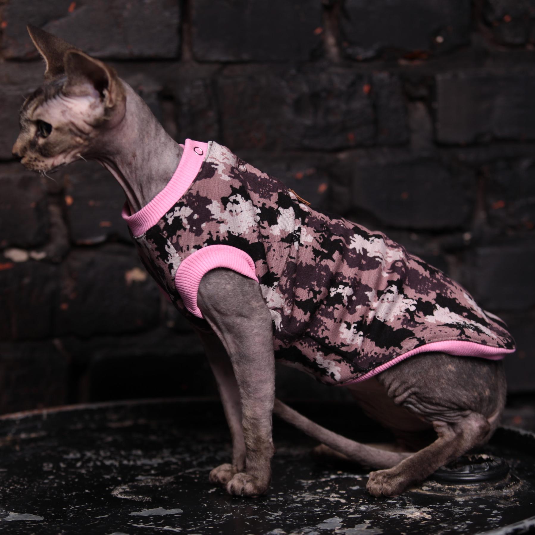 Майка для кошек без рукава Style Pets XXS Camo pink (445XXS) - фото 5