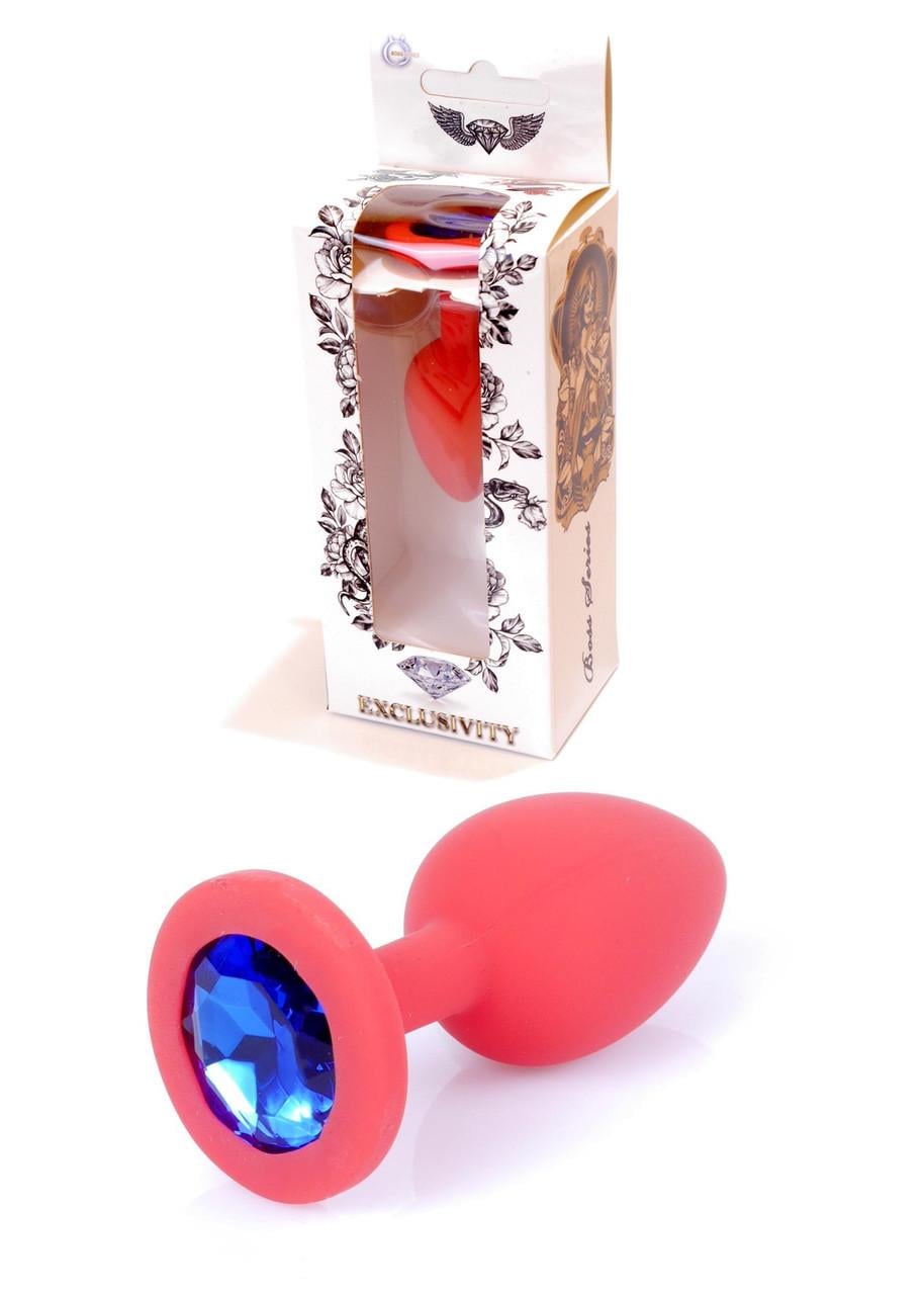 Анальная пробка Boss Series Jawellery Small Red Silikon Plug/Blue Diamond (2244892327)