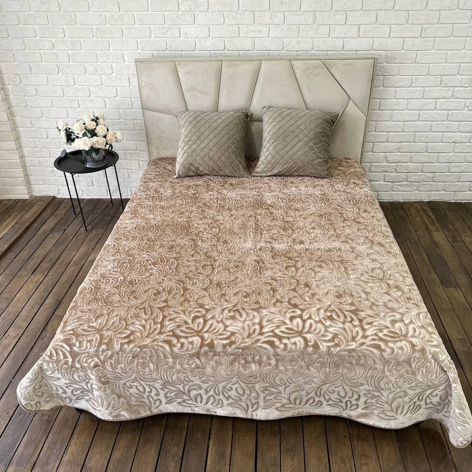 Плед м'який 210х230 см Бежевий (Д-plush-pled-001) - фото 1