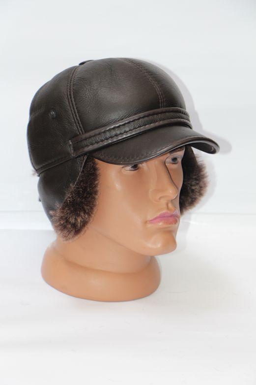 Шапка мужская из овечьей шерсти Коричневый (29206)