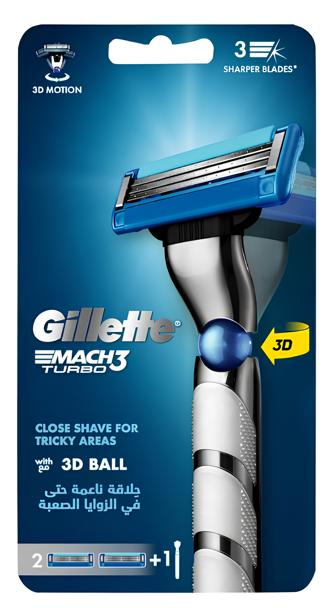 Станок для бритья GILLETTE Mach3 Turbo с 2 сменными картриджами (56475372)
