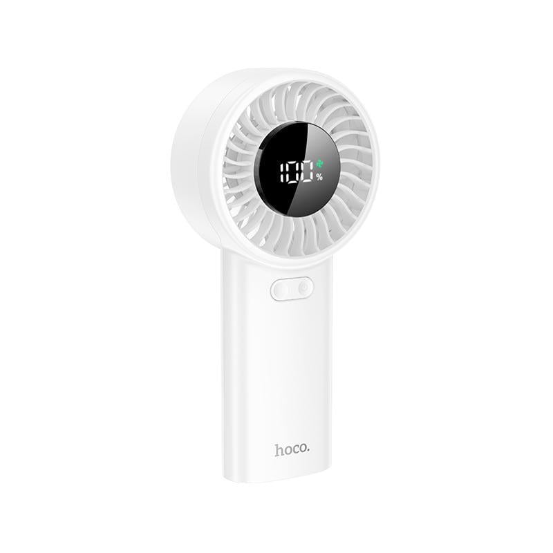 Вентилятор ручной Hoco Endless HX62 пластиковый с LED дисплеем 6000 мА/ч 5 скоростей до 17 часов Белый (631887)