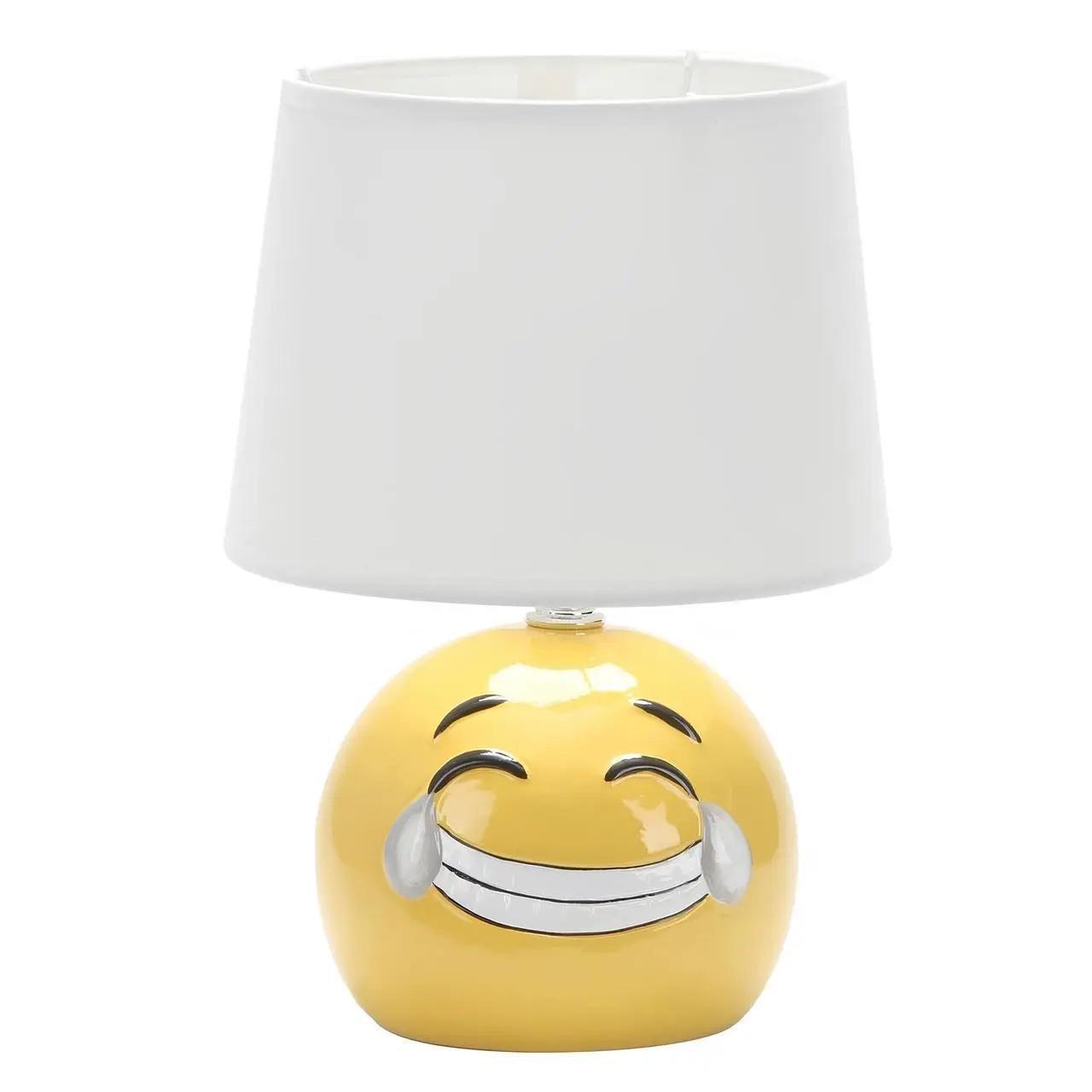 Настольная лампа Sirius Смайлик с абажуром из ткани Е14 IP20 D1-508 Бело-желтый (28687569)