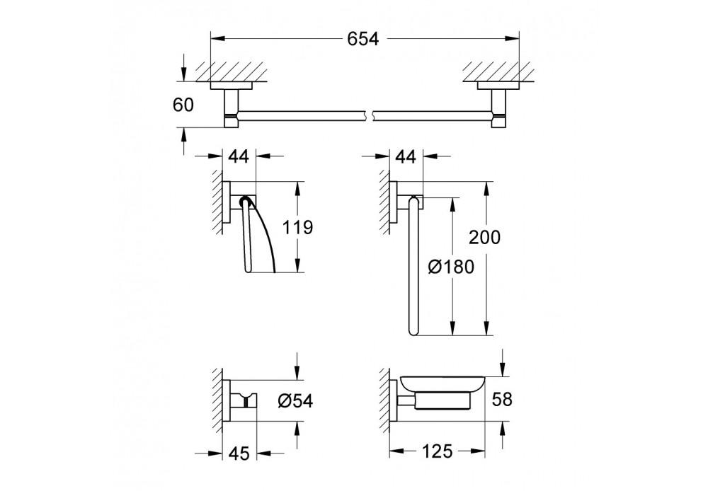 Набір аксесуарів Grohe Essentials 40344001 - фото 4