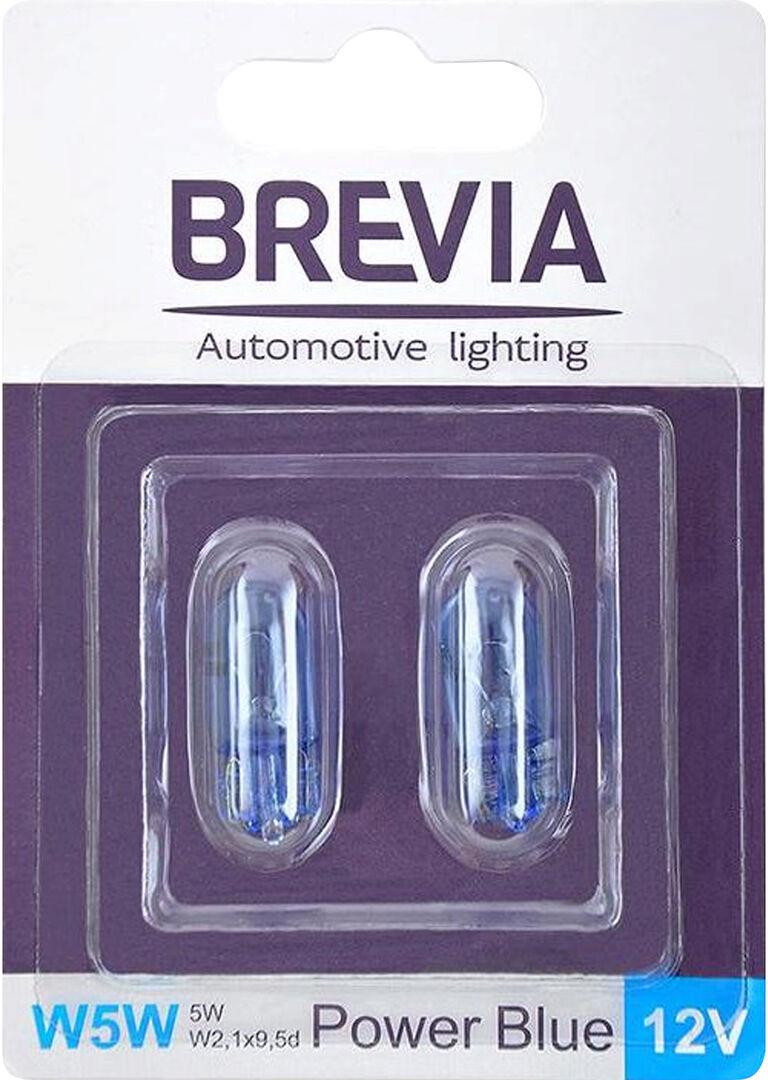 Лампочка без цоколя Brevia W5W 12V-5Вт W2.1x9.5d Power Blue 2 шт. Синий