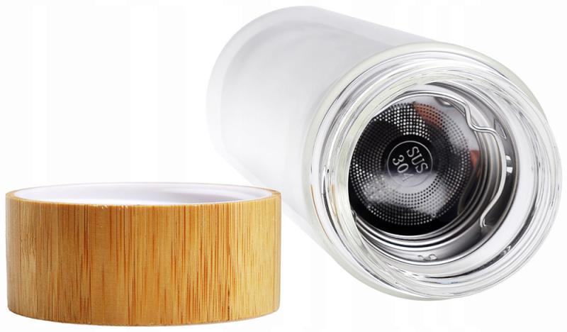 Пляшка скляна Kamille із заварником та подвійними стінками/бамбукова кришка 450 мл - фото 5 Пляшка скляна Kamille із заварником та подвійними стінками/бамбукова кришка 450 мл - фото 5