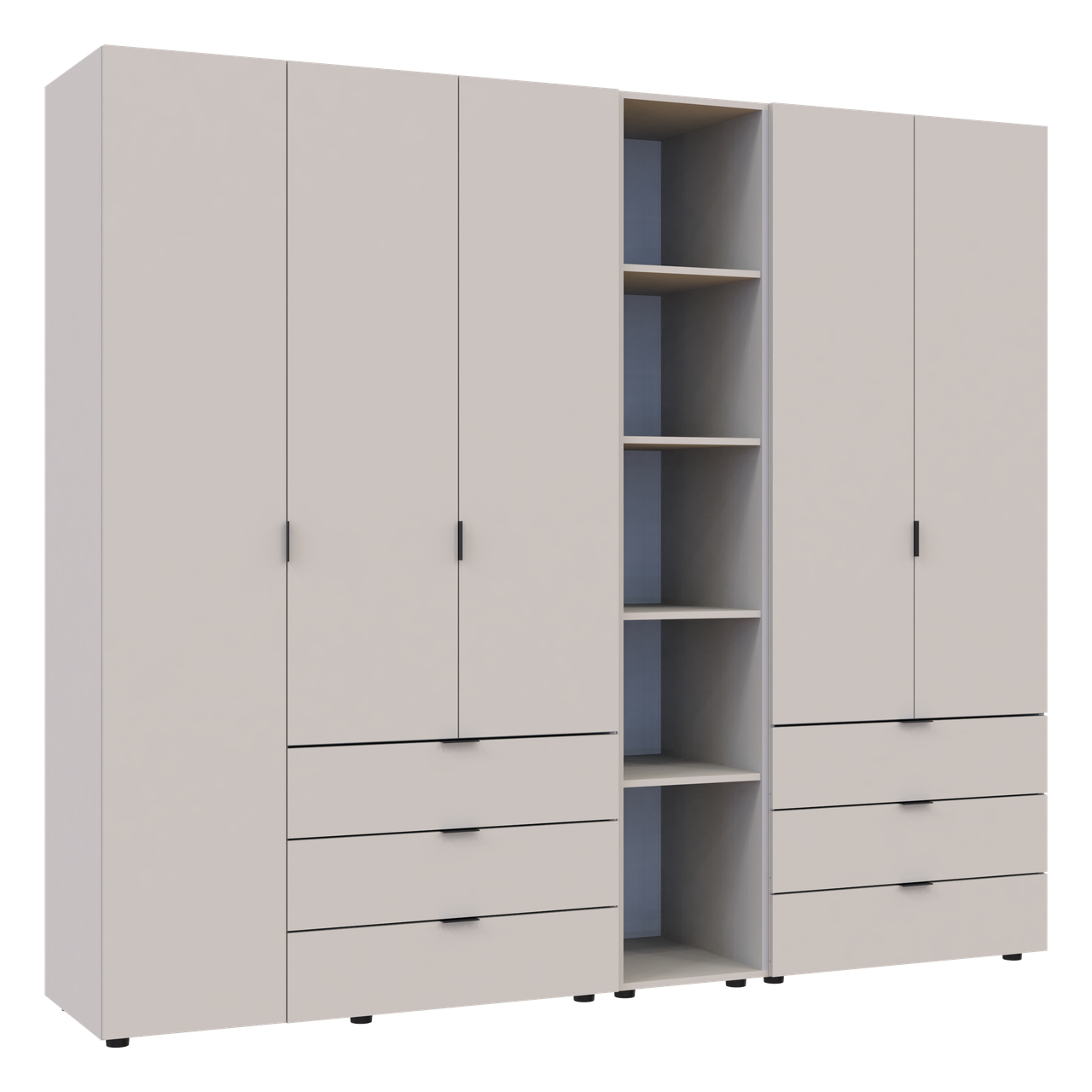 Шкаф для одежды Doros Гелар с этажеркой 2/3 ДСП 231,9х49,5х203,4 см Кашемир (80737650)