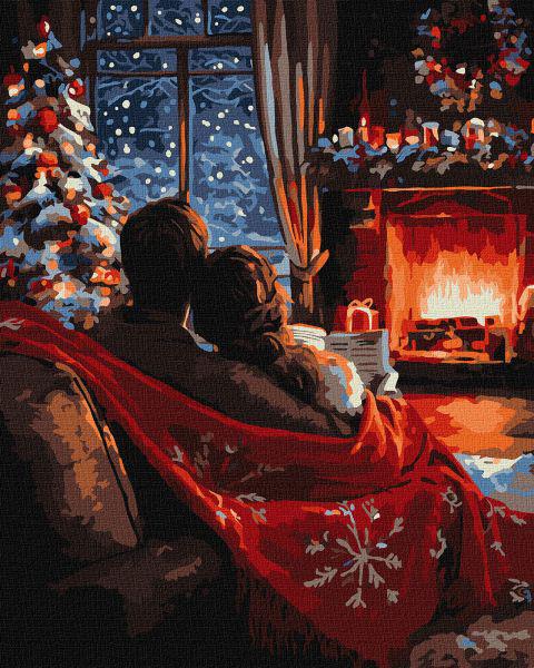 Картина по номерам Ideyka Пара у камина 40x50 см (KHO8700)