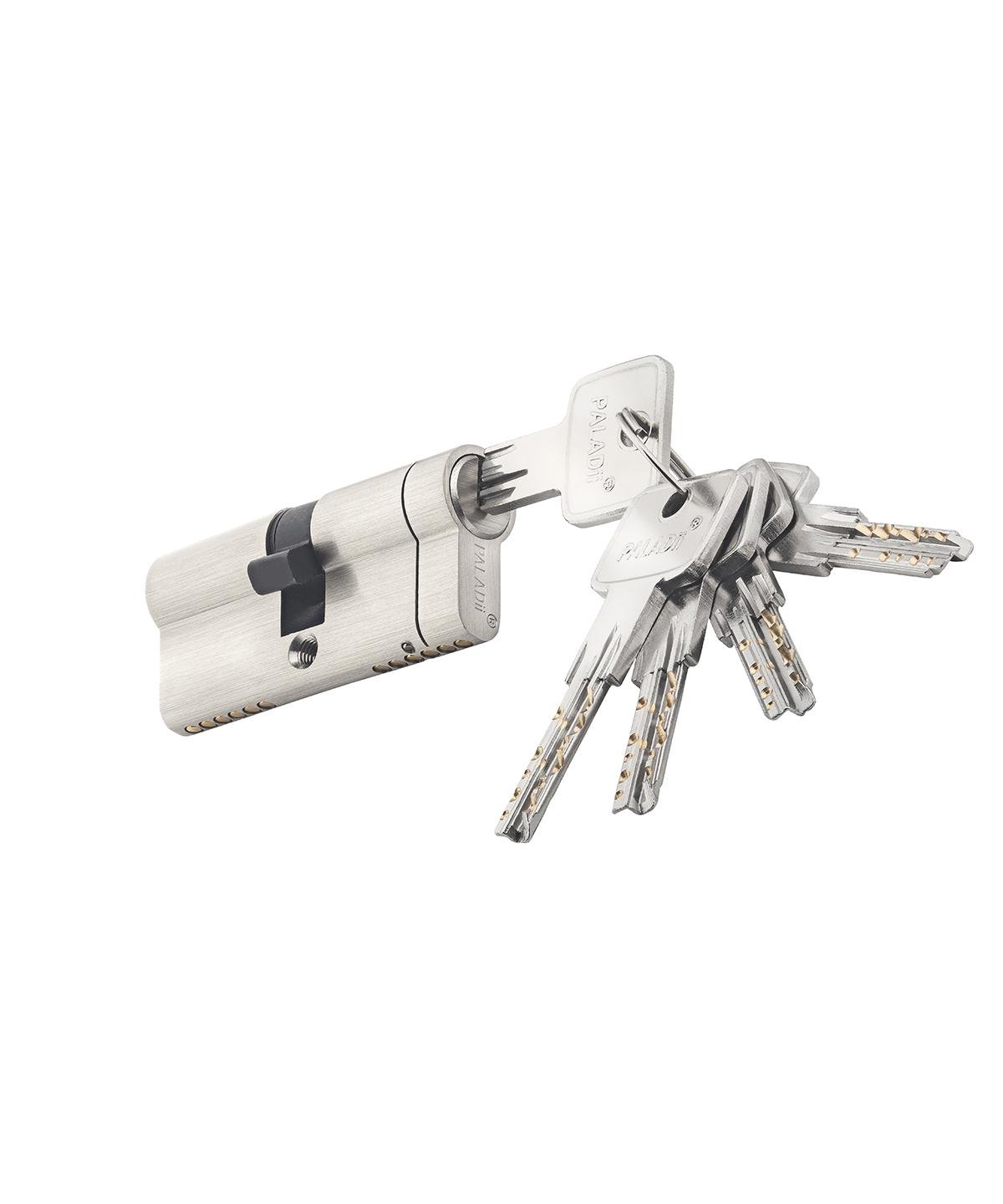 Цилиндр латунный Paladii SP new 70 мм 30x40 5 ключей SN Сатин (ПЦ168) - фото 1 Цилиндр латунный Paladii SP new 70 мм 30x40 5 ключей SN Сатин (ПЦ168) - фото 1