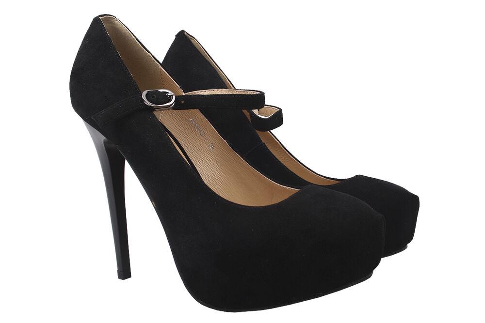 Туфли женские Erisses из замши на шпильке р. 34 Черный (843-9DT)