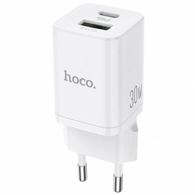 Зарядний пристрій Hoco N13 PD30W+QC3.0 Type-C To Lightning White (29caa1-14630)