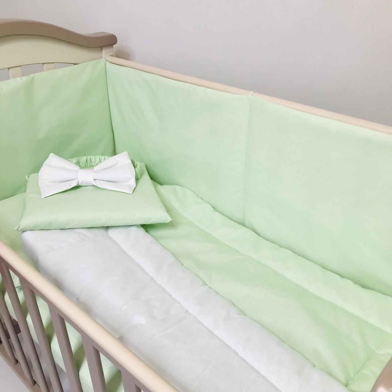 Бортики защита в детскую кровать Penetka бязь 120x40/60x40 см Салатовый (6500.120.40.96) - фото 5 Бортики защита в детскую кровать Penetka бязь 120x40/60x40 см Салатовый (6500.120.40.96) - фото 5