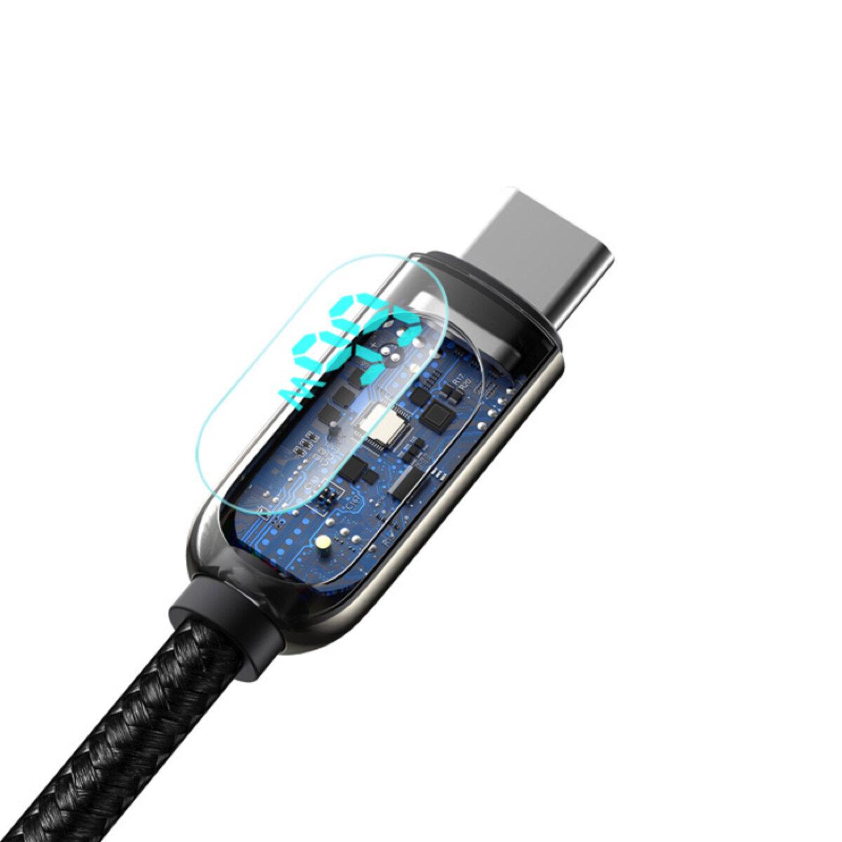 Кабель синхронизации BASEUS LED-индикатор быстрая зарядка 2 м Черный (612750)