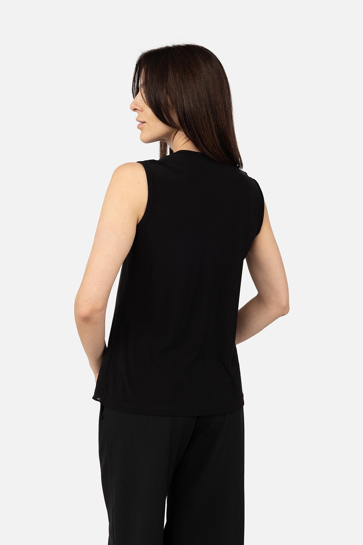 Блуза женская ЦБ-00268995 с широкими бретелями р. 46 Черный (SKT001042165)