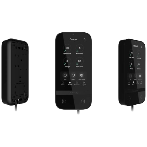 Клавиатура проводная сенсорная Ajax Superior KeyPad TouchScreen Fibra до 2000 м 5” IPS 480×854 Черный (ac37d11b) - фото 2