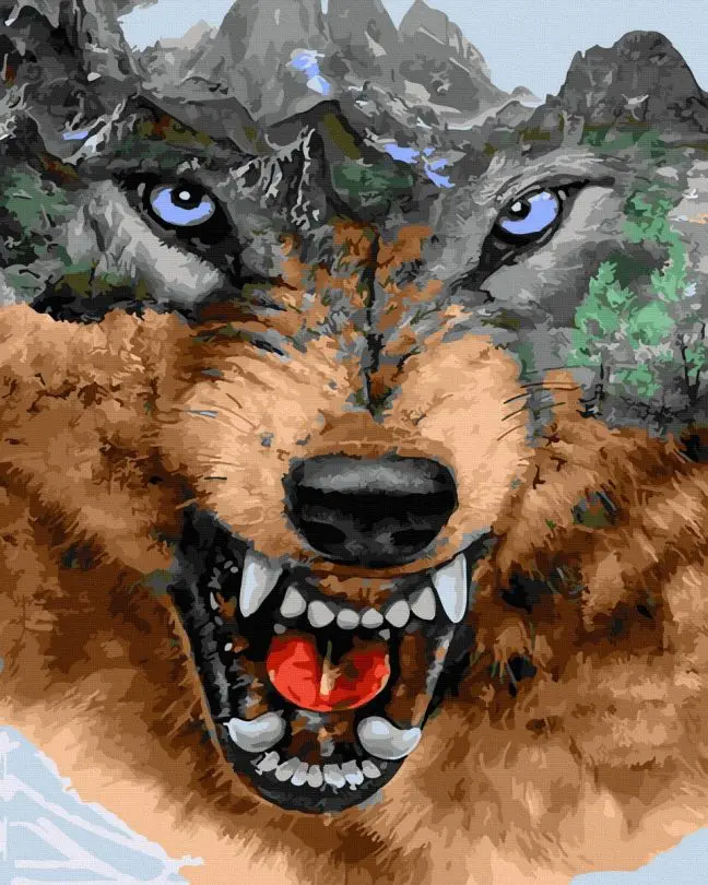 Картина по номерам Brushme Волчий оскал 40x50 см (BRM44995) Картина по номерам Brushme Волчий оскал 40x50 см (BRM44995)