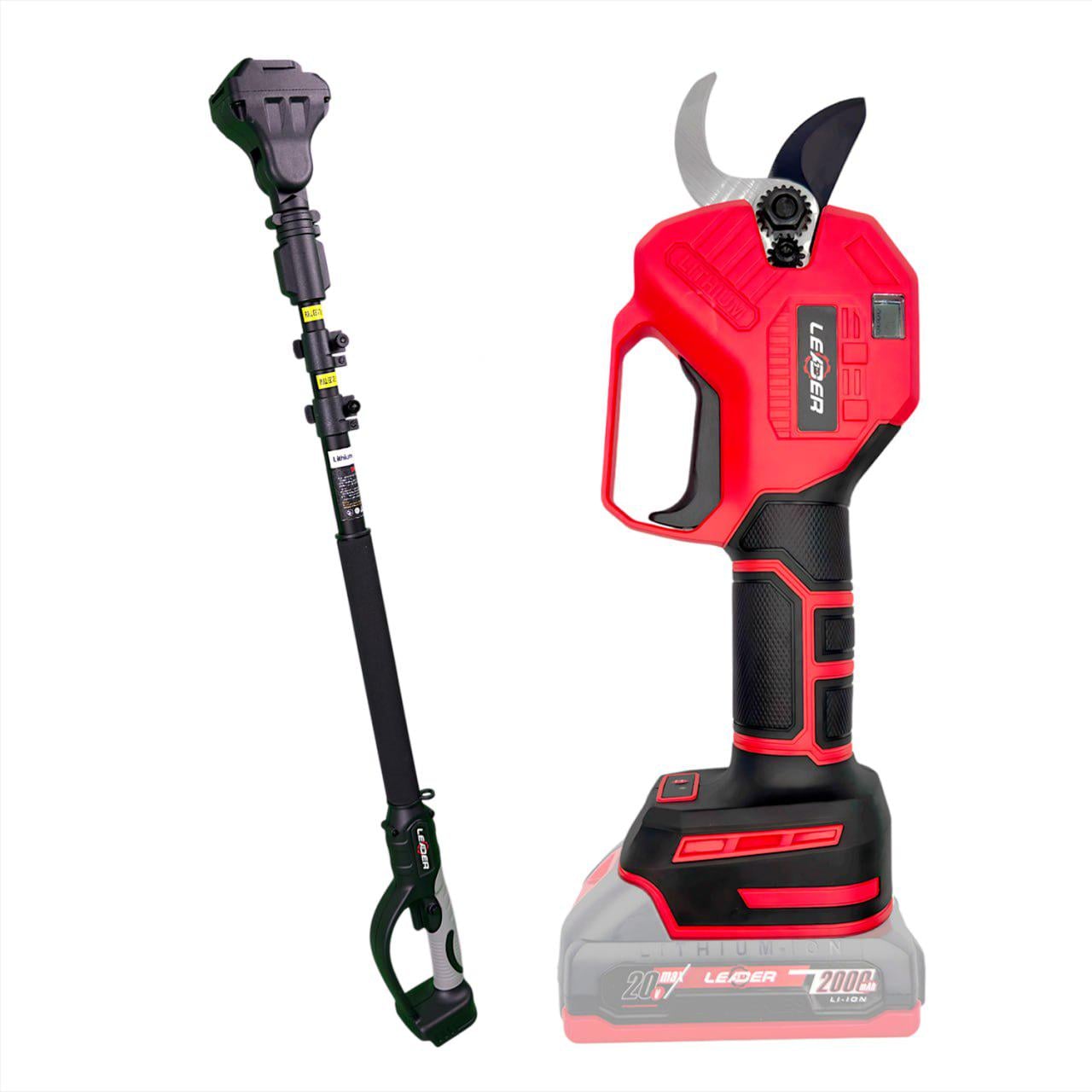 Секатор аккумуляторный Leader Optimal BL20-30D и телескопический удлинитель M1 Leader (id_4406)