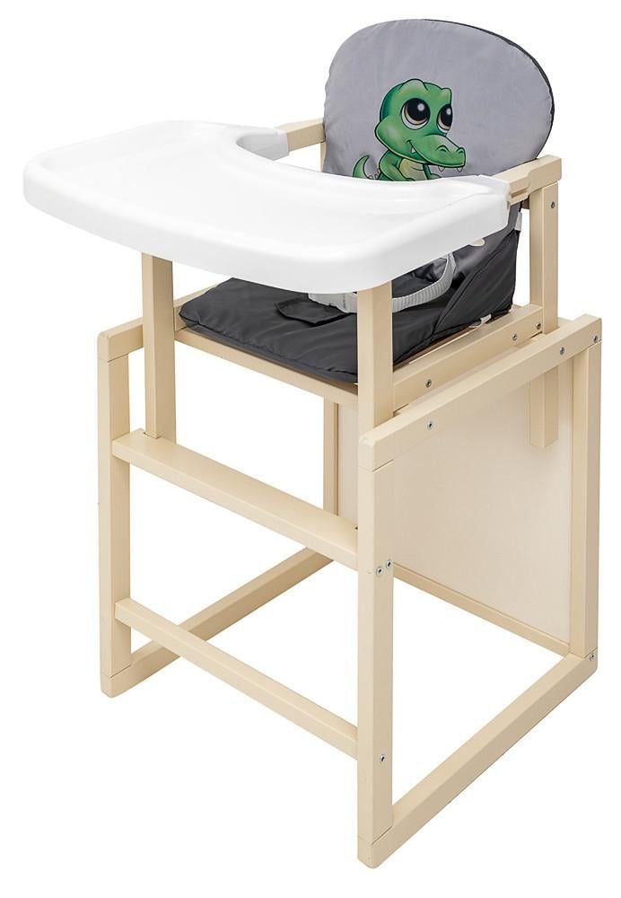 Стульчик-трансформер детский для кормления Babyroom Пеппи-260 деревянный 47х50х93 см Слоновая кость/Графит (150-7-680988)