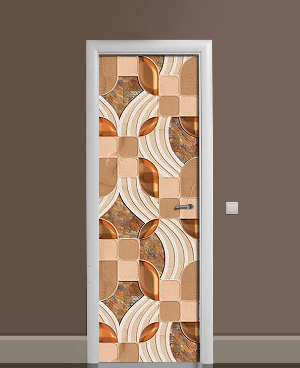 Наклейка 3D на дверь Zatarga Янтарное зерно виниловая 650х2000 мм