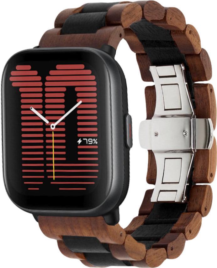 Ремінець дерев'яний WoodLock для Amazfit Active Black Brown (38390-26) Ремінець дерев'яний WoodLock для Amazfit Active Black Brown (38390-26)